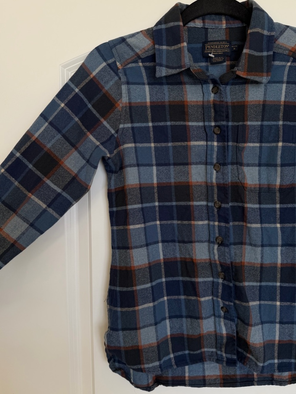 Pendleton Wool Plaid Button Up Flannel Top Outdoors Cabin Retro - Picture 2 of 5